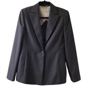 Calvin Klein Blazer Women’s 6 Gray Suit Coat Jacket Separates Lined Collared